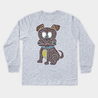 Squiggle Puppy Kids Long Sleeve T-Shirt